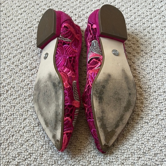 Elegant Pink Embroidered Flats by Cecelia New York - Picture 8 of 9